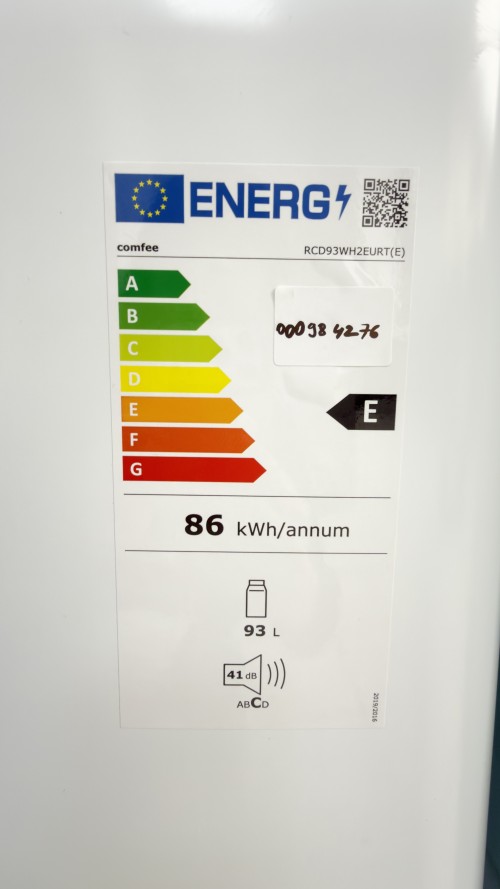 Comfee 93 L, RCD93WH2EURT(E) – frigider minibar alb, Clasa E, silențios