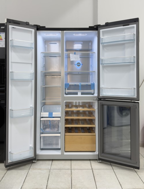 Cecotec 548L, 01957 – combină frigorifică side-by-side cu zonă vinotecă, No Frost, Clasa E, import Germania 🇩🇪