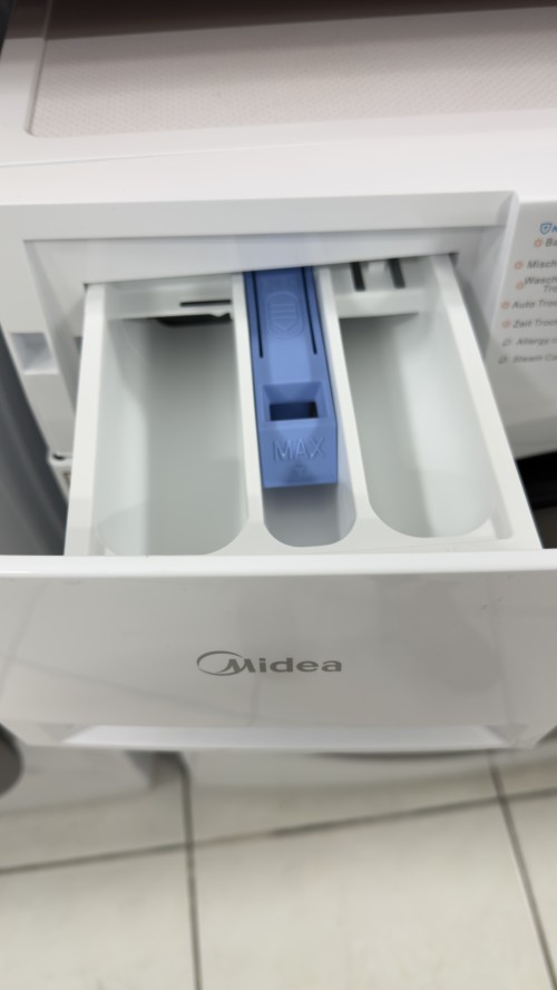 Midea 8 kg / 6 kg, MF200D86WB-14DAS – mașină de spălat cu uscător, Inverter Quattro, Steam Care, Clasa A/D, import Germania 🇩🇪