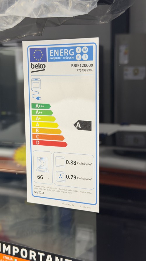 Beko 66 L, BBIE12000X – cuptor electric încorporabil, Clasa A, inox, import Germania 🇩🇪
