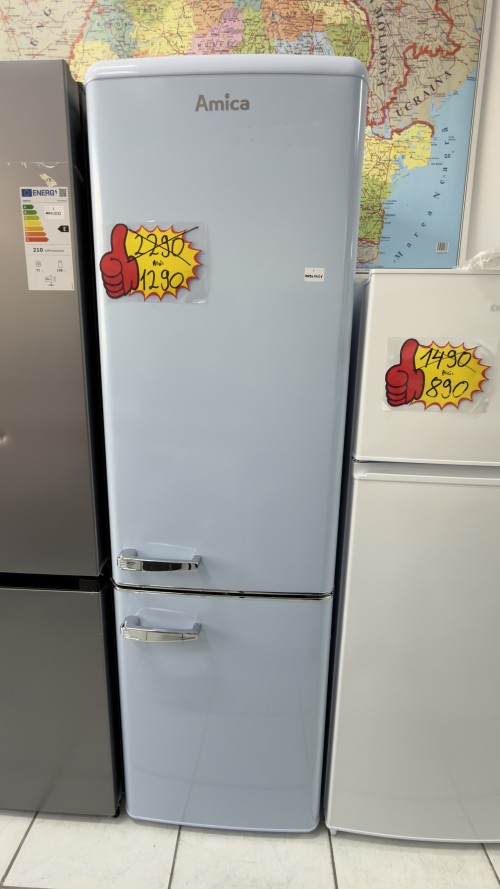 Amica 244 L, FK2965.3LAA / KGCR387100L – combină frigorifică retro, Clasa E, import Germania 🇩🇪
