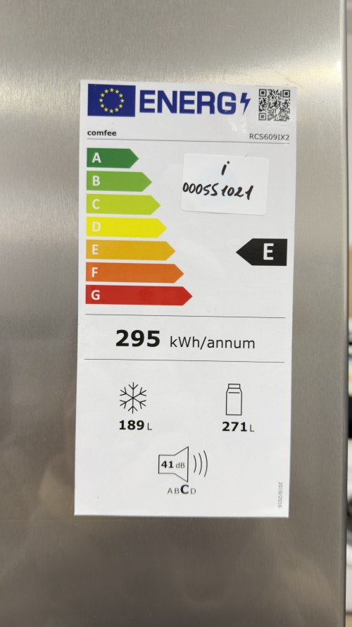 Comfee 460 L, RCS609IX2 –Combina frigorifică Side by Side No Frost Clasa E, Inox, import Germania 🇩🇪