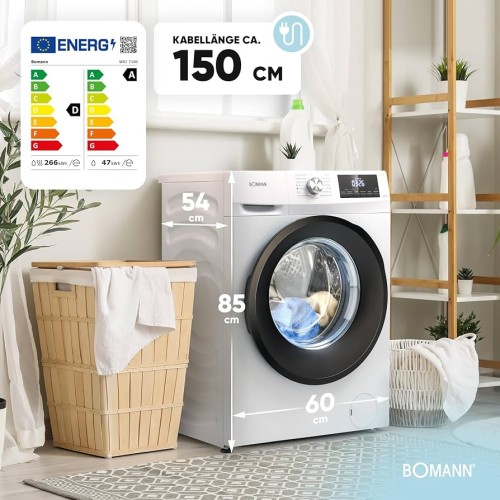 Bomann 8/5 kg, WAT 7186 – Mașină de spălat cu uscător import Germania 🇩🇪