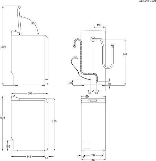 AEG 7 kg, LTR6N40270 –mașina de spălat rufe verticală 1200 rpm, Clasa B, ProSense, import Germania 🇩🇪