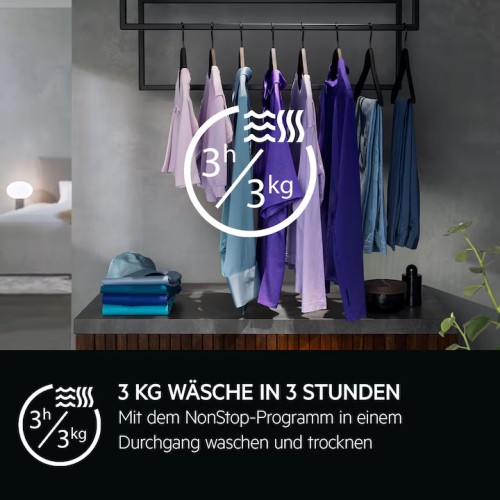 AEG 10kg/6kg, LWR9W81600 – Mașină de spălat rufe cu uscător 10 kg spălare / 6 kg uscare, Clasa A/B, HeatPump, WiFi, import Germania 🇩🇪