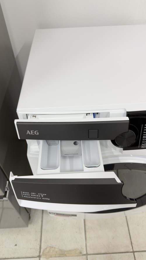 AEG 10kg/6kg, LWR9W80600 – Mașină de spălat rufe cu uscător 10 kg spălare / 6 kg uscare, Clasa A/C, HeatPump, WiFi, import Germania 🇩🇪