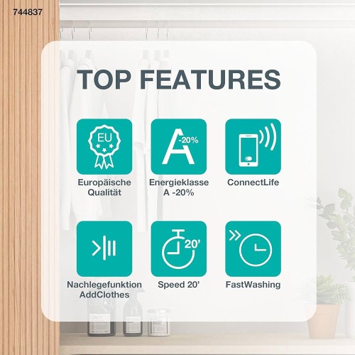 Gorenje 10 kg, WPAM14A2T – Mașină de spălat rufe 1400 rpm, Clasa A, ConnectLife, import Germania 🇩🇪