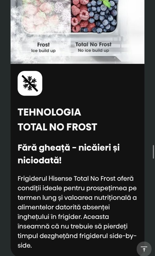 Hisense 483 L, RQ5P470SAID –  combină frigorifică French door Total No Frost, Triple Zone, WiFi, Clasa D, import Germania 🇩🇪