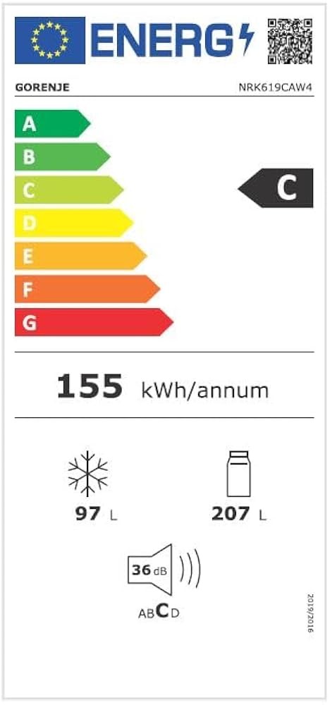 Gorenje 304 L, NRK619CAW4 – combină frigorifica No Frost, Clasa C, 36 dB, import Germania 🇩🇪