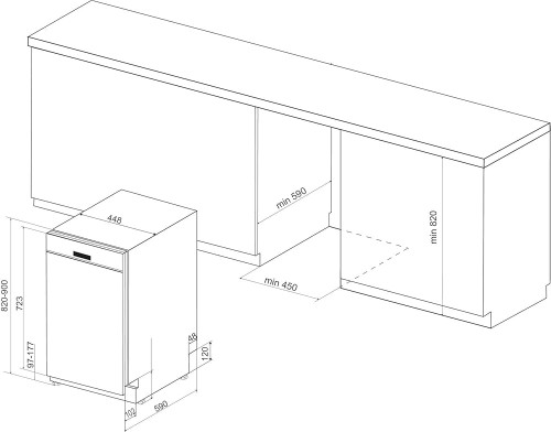 Bauknecht 10 seturi, BSUO 3033 PF X (2) – Mașină de spălat vase 45 cm, PowerClean Plus, Clasa D, import Germania 🇩🇪