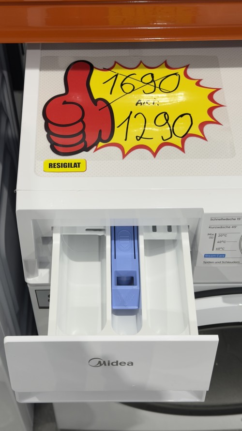 Midea 8 kg, MF10EW80B – Mașină de spălat rufe 1400 rpm, Clasa A, Inverter Quattro, Steam Care, import Germania 🇩🇪