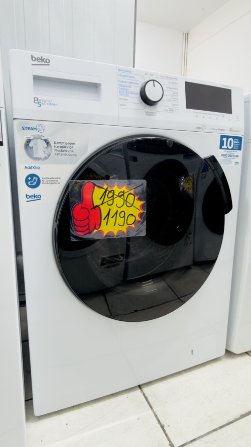 Beko 8/5 kg, WDW85141Steam1 – Mașină de spălat rufe cu uscător, SteamCure, ProSmart Inverter, import Germania 🇩🇪