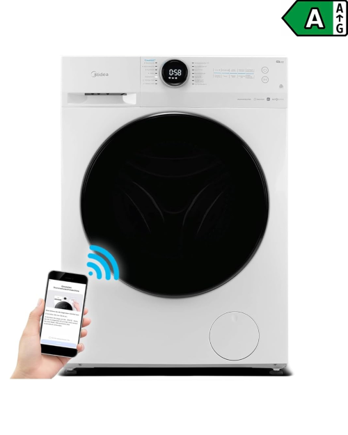 Midea 10 kg, MF200W100WB-14A – Mașină de spălat rufe, Inverter Quattro, SteamCare, Clasa A, import Germania 🇩🇪