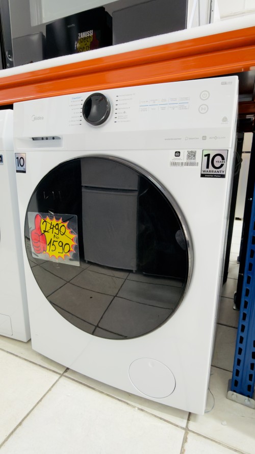 Midea 10 kg, MF200W100WB-14A – Mașină de spălat rufe, Inverter Quattro, SteamCare, Clasa A, import Germania 🇩🇪
