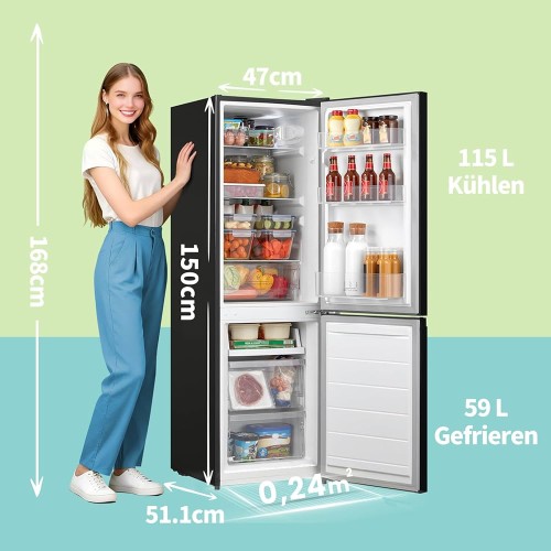 Comfee 174 L, RCB169DK2(E) – combină frigorifică clasa E, 150 cm, import Germania 🇩🇪