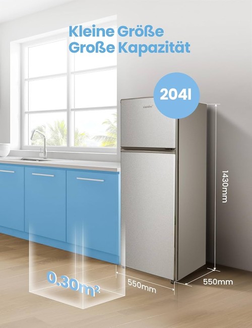 Comfee 204 L, RCT284DS2 – combină frigorifică clasa E, 143 cm, import Germania 🇩🇪