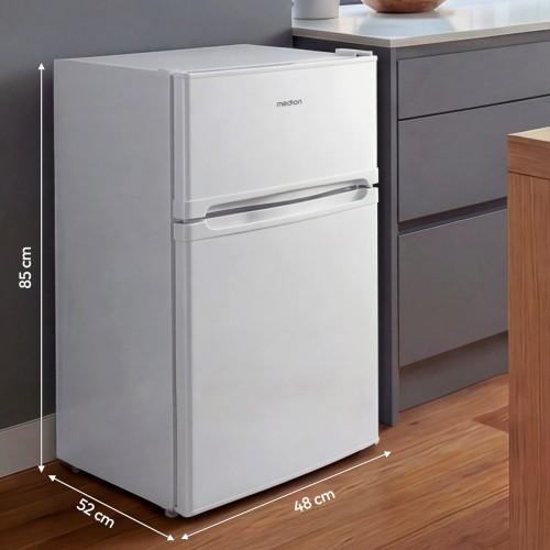 Medion 85 L, MD 37689 – mini combină frigorifică clasa E, 85 cm, import Germania 🇩🇪