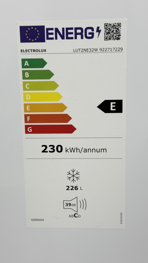 Electrolux 226 L, LUT2NE32W congelator No Frost Clasa E import Suedia 🇸🇪