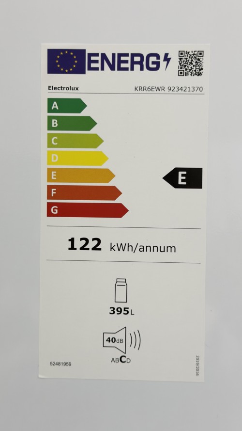 Electrolux 395 L, KRR6EWR frigider DynamicAir Clasa E import Suedia 🇸🇪