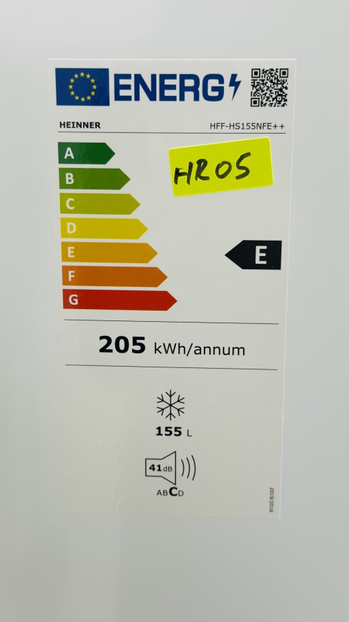Heinner 155 L, HFF-HS155NFE++, Congelator vertical cu sertare No Frost, Clasa E