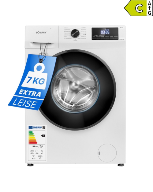 Bomann 7 kg, WA 7174, Mașină de spălat rufe 1400 rpm, Clasa C, import Germania 🇩🇪
