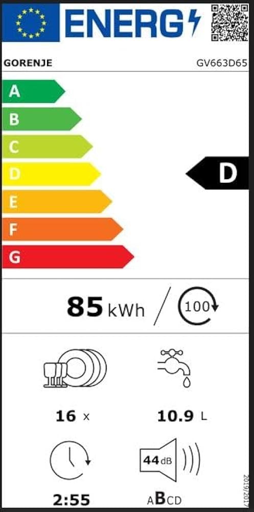 Gorenje 16 seturi, GV663D65,  Mașină de spălat vase Clasa D, TotalDry, silențioasă, import Germania 🇩🇪