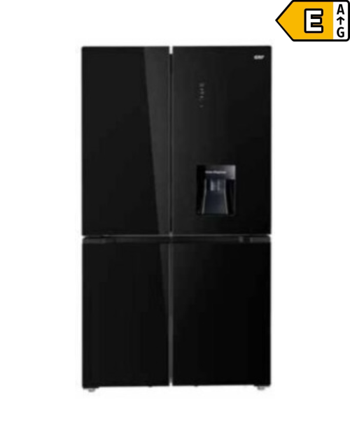GRF 535L, CA91831ITDBG, Combina frigorifică French doors No Frost, Ice Maker racordat, dispenser apă, 4 uși, negru sticlă, import Italia 🇮🇹