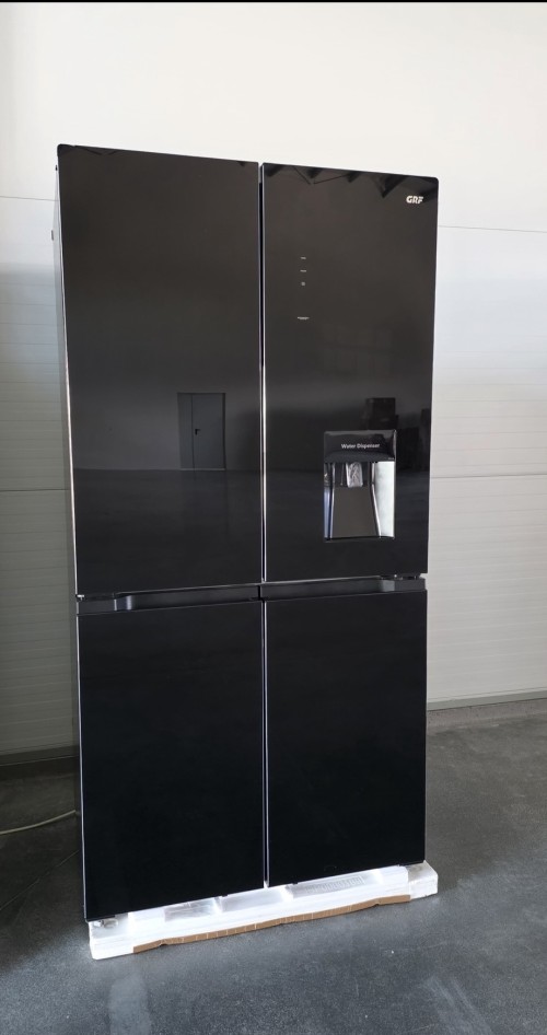 GRF 535L, CA91831ITDBG, Combina frigorifică French doors No Frost, Ice Maker racordat, dispenser apă, 4 uși, negru sticlă, import Italia 🇮🇹