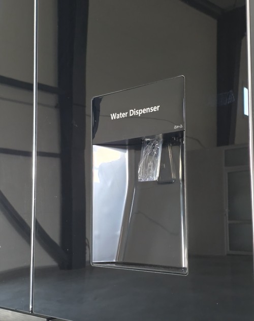 GRF 535L, CA91831ITDBG, Combina frigorifică French doors No Frost, Ice Maker racordat, dispenser apă, 4 uși, negru sticlă, import Italia 🇮🇹