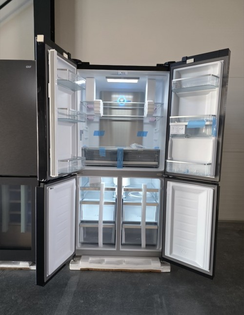 GRF 535L, CA91831ITDBG, Combina frigorifică French doors No Frost, Ice Maker racordat, dispenser apă, 4 uși, negru sticlă, import Italia 🇮🇹
