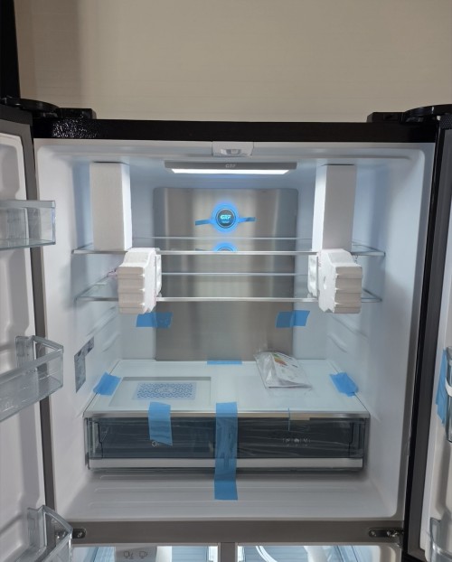 GRF 535L, CA91831ITDBG, Combina frigorifică French doors No Frost, Ice Maker racordat, dispenser apă, 4 uși, negru sticlă, import Italia 🇮🇹