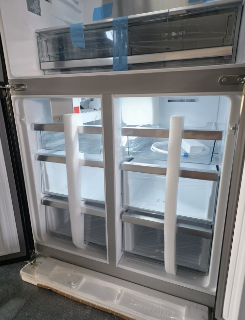 GRF 535L, CA91831ITDBG, Combina frigorifică French doors No Frost, Ice Maker racordat, dispenser apă, 4 uși, negru sticlă, import Italia 🇮🇹