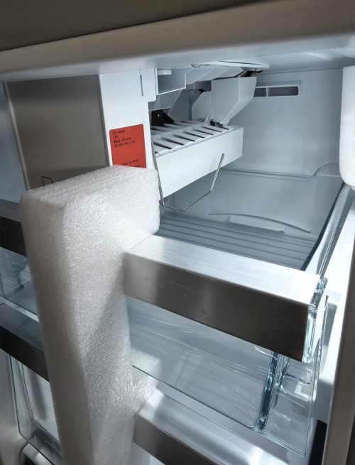 GRF 535L, CA91831ITDBG, Combina frigorifică French doors No Frost, Ice Maker racordat, dispenser apă, 4 uși, negru sticlă, import Italia 🇮🇹