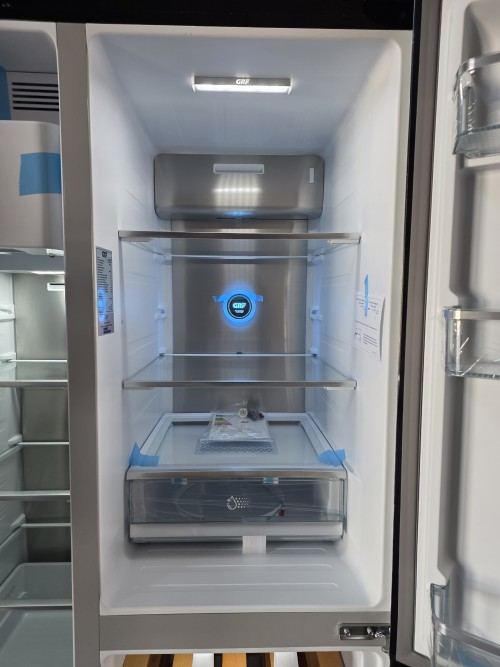 GRF 529L, T9183WIN2BG Frigider Side by Side sticlă neagră + dozator apă & gheață, – import Italia 🇮🇹