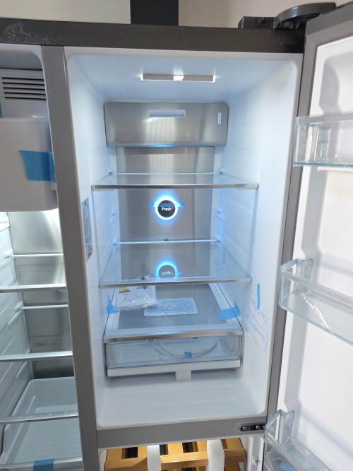 GRF 529L, T9183WIN2XG Frigider Side by Side inox + dozator apă & gheață, racord rețea –import Italia 🇮🇹