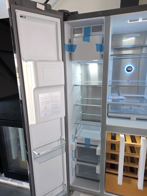 GRF 529L, T9183WIN2XG Frigider Side by Side inox + dozator apă & gheață, racord rețea –import Italia 🇮🇹