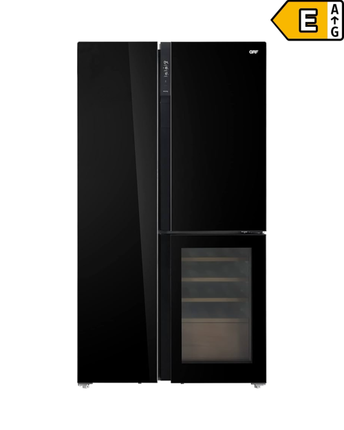GRF 548 L, T9183WINBG – Combină frigorifică SIDE BY SIDE compartiment vinuri, sticlă neagră, import Italia 🇮🇹
