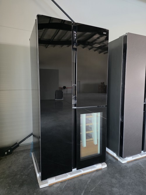 GRF 548 L, T9183WINBG – Combină frigorifică SIDE BY SIDE compartiment vinuri, sticlă neagră, import Italia 🇮🇹