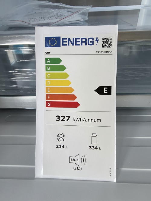 GRF 548 L, T9183WINBG – Combină frigorifică SIDE BY SIDE compartiment vinuri, sticlă neagră, import Italia 🇮🇹