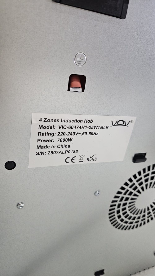 VOV 4 zone, VIC-60474H1-25WTBLK Plită cu inducție 7000W import Slovacia 🇸🇰