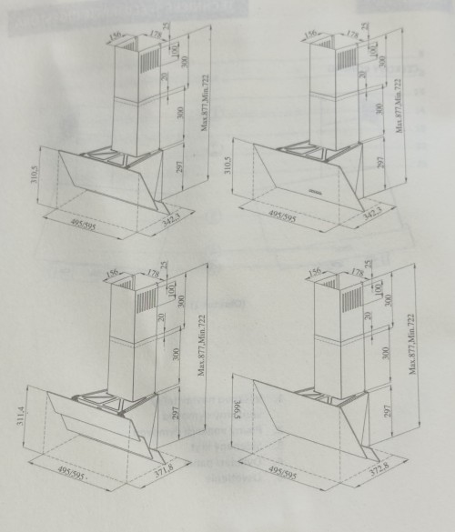 VOV 60 cm VDG60001MGWE Hotă decorativă sticlă albă import Slovacia 🇸🇰