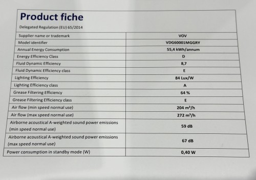 Hotă decorativă VOV VDG60001MGGRY – 60 cm, design modern, iluminare LED import Slovacia 🇸🇰