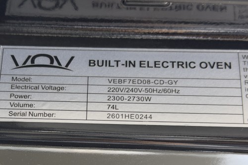 VOV 74L, VEBF7ED08-CD-GY – Cuptor electric incorporabil AirFry, Grill, Clasa A import Slovacia 🇸🇰