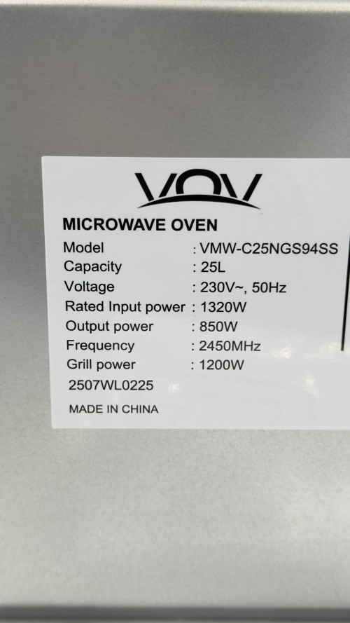 VOV 25L, VMW-C25NGS94SS Cuptor cu microunde incorporabil – Grill, 850W import Slovacia 🇸🇰