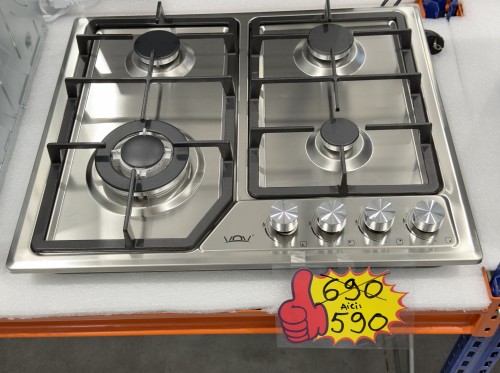 VOV 60cm, VGH60-4012GLBK / GLBKO Plită pe gaz incorporabilă – 4 arzătoare, inox import Slovacia 🇸🇰
