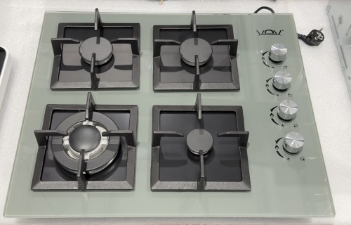 VOV 60cm 4 arzătoare VGH60-4012GLGY Plită pe gaz WOK sticlă securizată, import Slovacia 🇸🇰