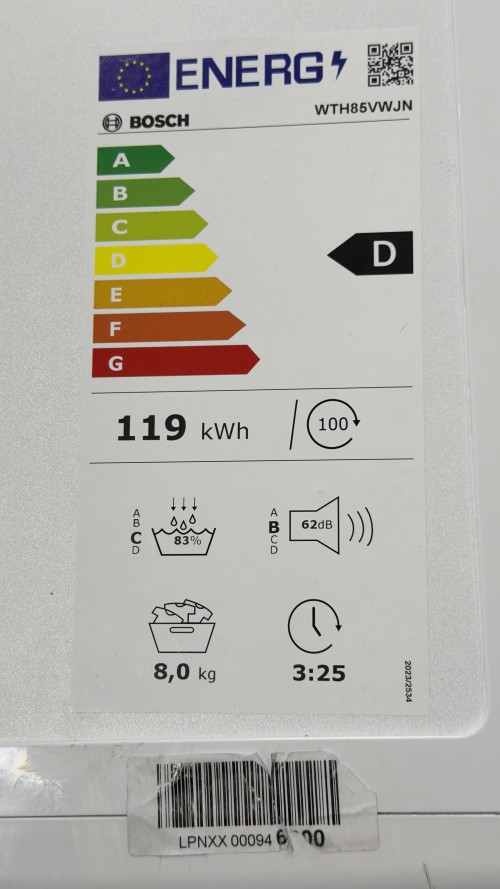 Bosch WTH85VWJN Uscător rufe cu pompă de căldură, Serie 4, 8 kg, import Germania 🇩🇪