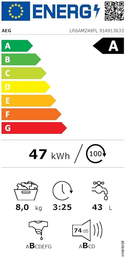 AEG 8 kg, LR6AMZ48FL Mașină de spălat rufe Clasa A Inverter import Germania 🇩🇪