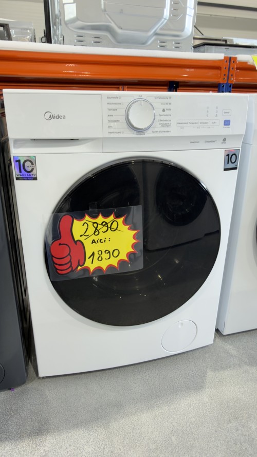 Midea 10 kg, MFV3EW100BA10 – Mașină de spălat rufe Clasa A, Steam, HealthGuard, SmartWash