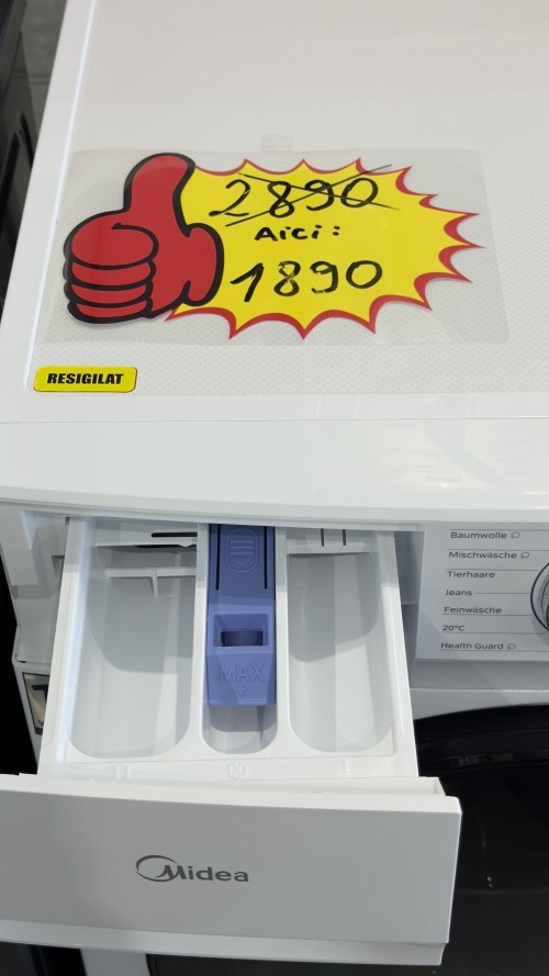 Midea 10 kg, MFV3EW100BA10 – Mașină de spălat rufe Clasa A, Steam, HealthGuard, SmartWash